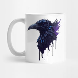 Gothic Mystical Raven Head Abstract Design Mug